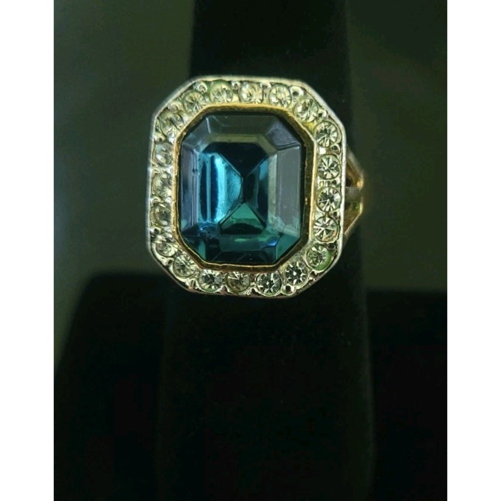 TACORI 925 Sterling Silver Blue Topaz Cushion Statement Ring Size 6 -- 6.59g